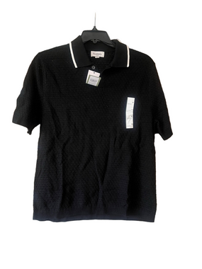 Goodfellow & Co Black Short-Sleeve Polo with White Collar Piping